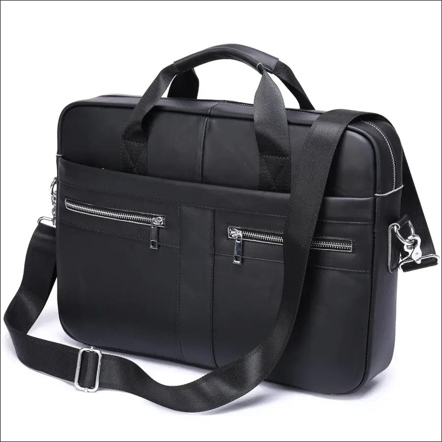 MVA new men’s bag leather business briefcase true 15.6 inch