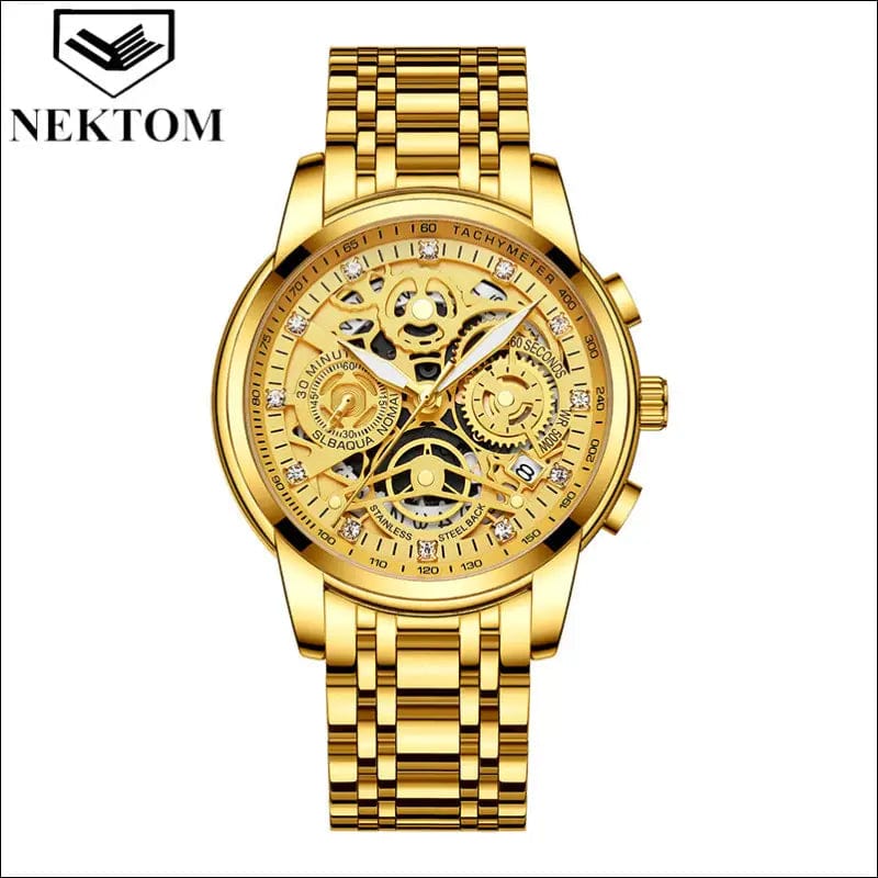 NEKTOM watch men’s hollow steel with high-grade quartz table