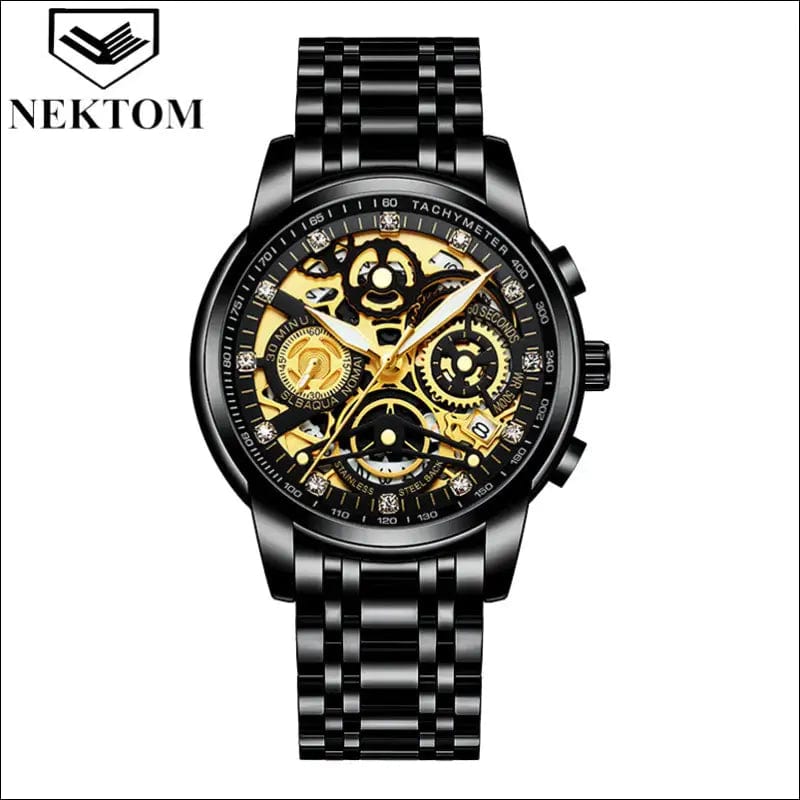 NEKTOM watch men’s hollow steel with high-grade quartz table