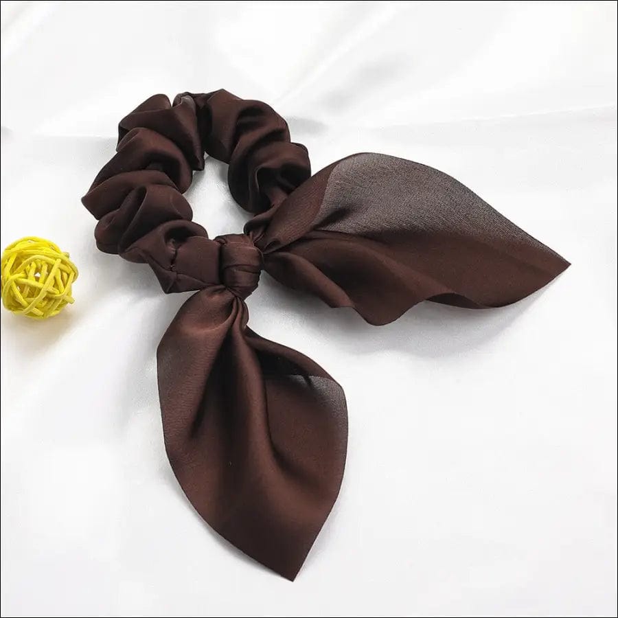 New Chiffon Bowknot Elastic Hair Bands For Women Girls Solid