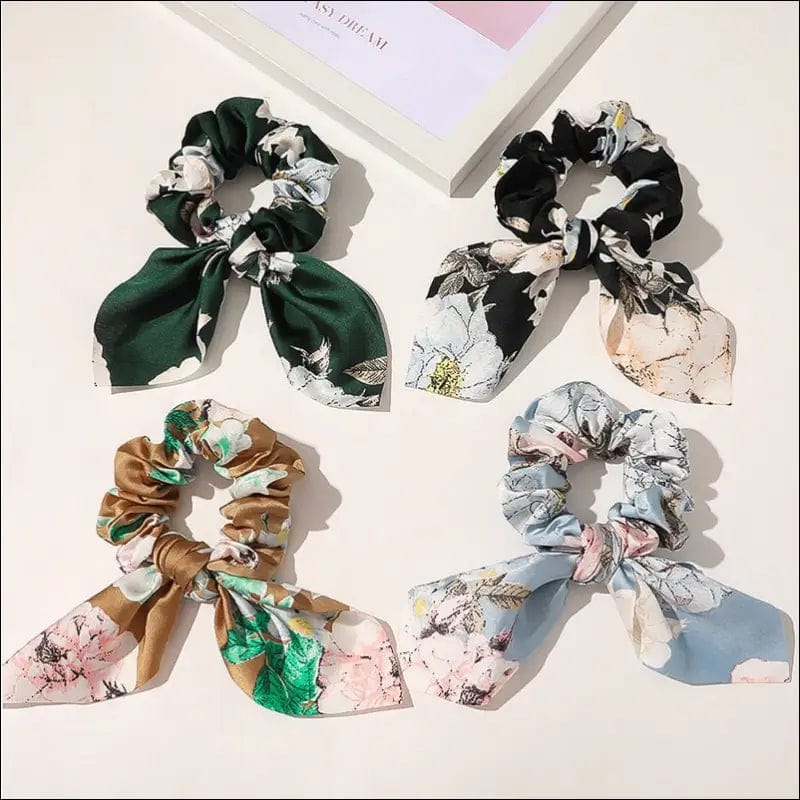 New Chiffon Bowknot Elastic Hair Bands For Women Girls Solid