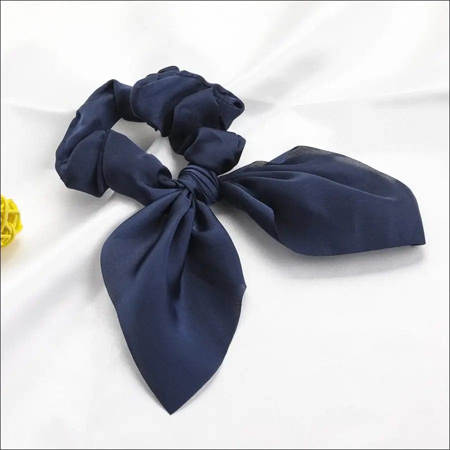 New Chiffon Bowknot Elastic Hair Bands For Women Girls Solid