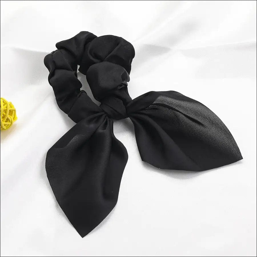 New Chiffon Bowknot Elastic Hair Bands For Women Girls Solid