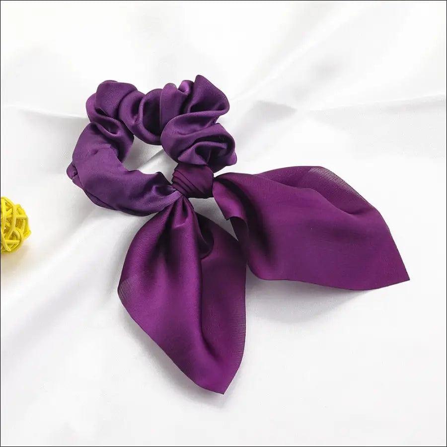 New Chiffon Bowknot Elastic Hair Bands For Women Girls Solid