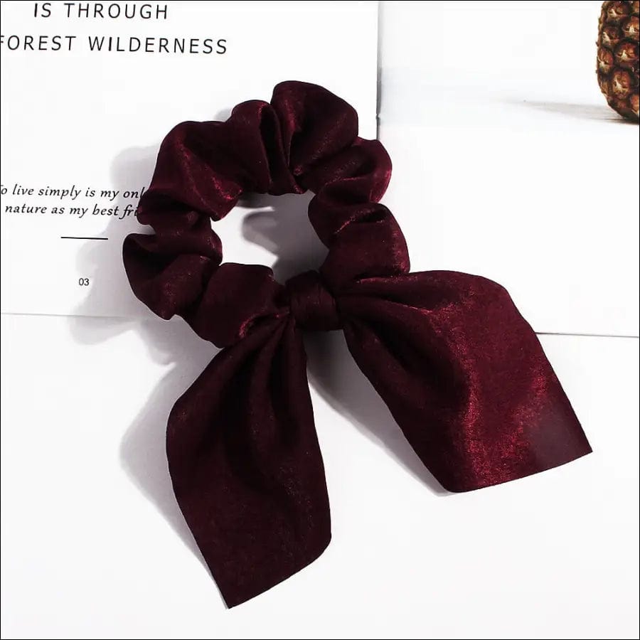 New Chiffon Bowknot Elastic Hair Bands For Women Girls Solid