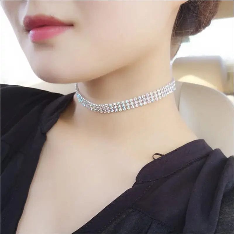 New Crystal Rhinestone Choker Necklace Women Wedding