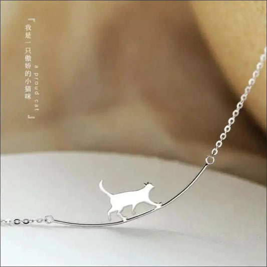 New Fashion Cat Curved Simple Personality 925 Sterling