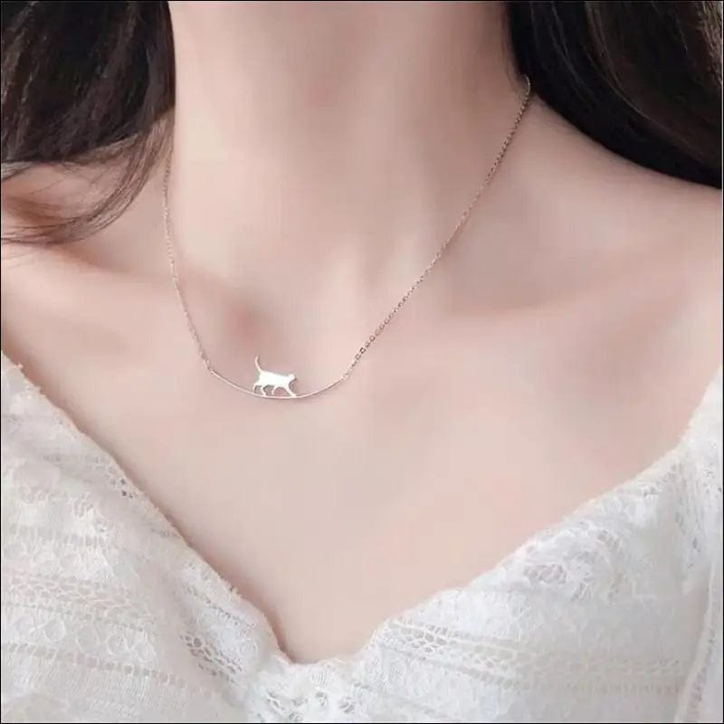 New Fashion Cat Curved Simple Personality 925 Sterling