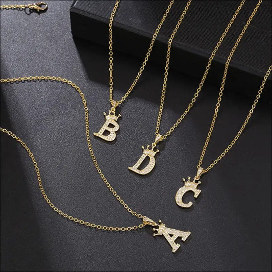 New fashion zircon crown English letters pendant simple