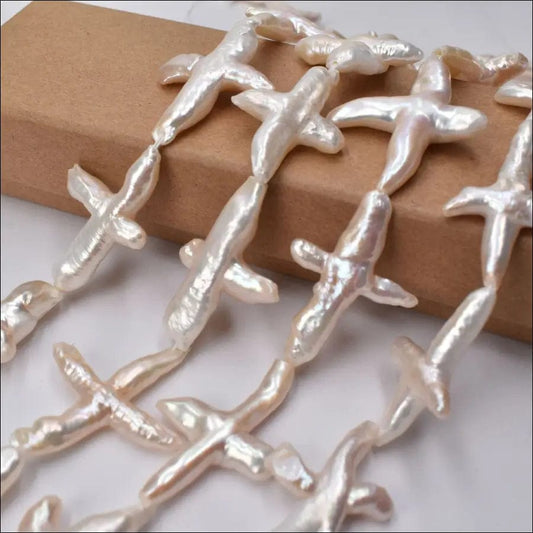 New goods natural freshwater pearl glare cross 25 30mm