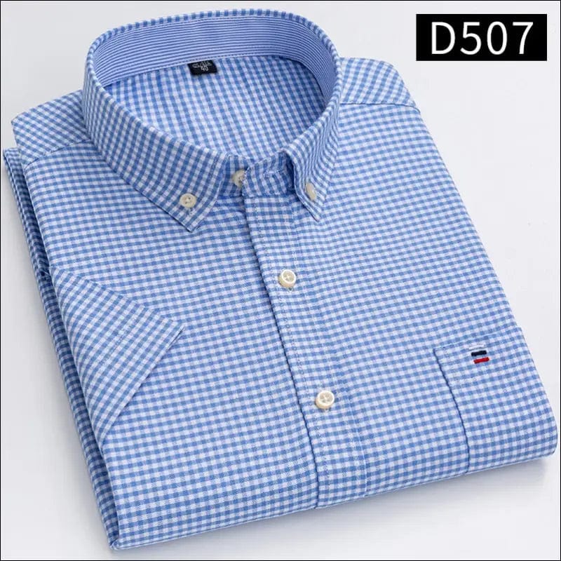 New S To 7XL Short Sleeve 100% Cotton Oxford Soft