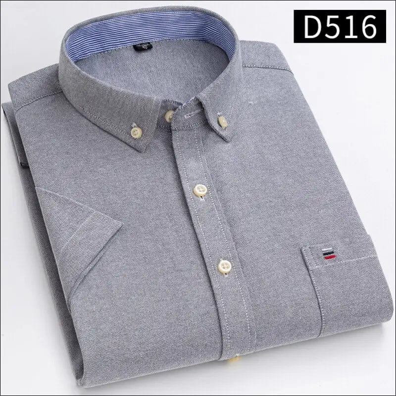 New S To 7XL Short Sleeve 100% Cotton Oxford Soft