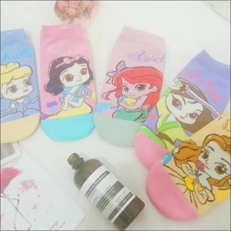 New Socks Snow White Parent-child cartoon boat socks cute
