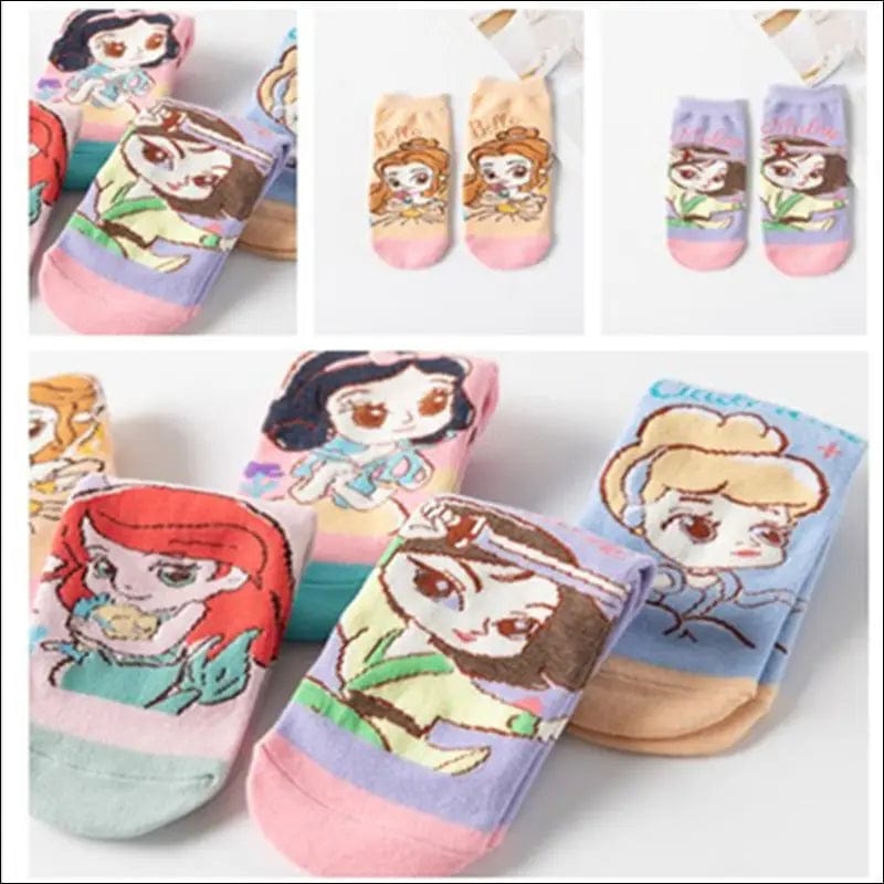 New Socks Snow White Parent-child cartoon boat socks cute