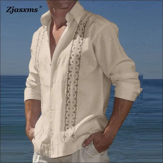 New Spring Summer Men Casual Cotton Linen Shirt 2023 Fashion