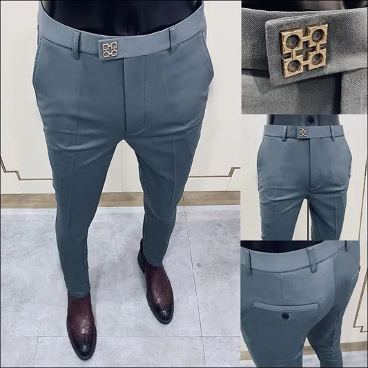 NUKTY 2021 Mens Business Suit Pant Male Pants Ankle Length