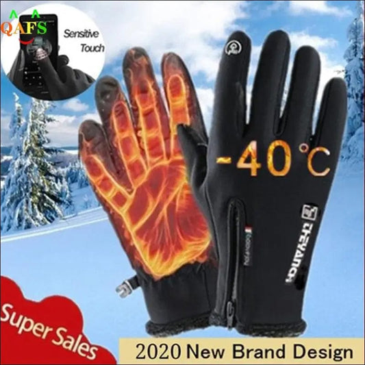Outdoor Winter Gloves Waterproof Moto Thermal Fleece Lined