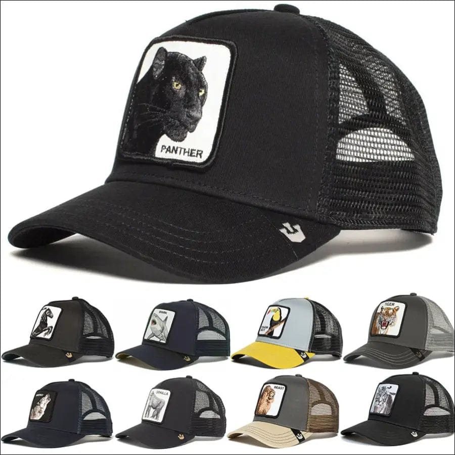 Panther Mesh Cap Summer Baseball Anime Gorilla FREEDOM Black