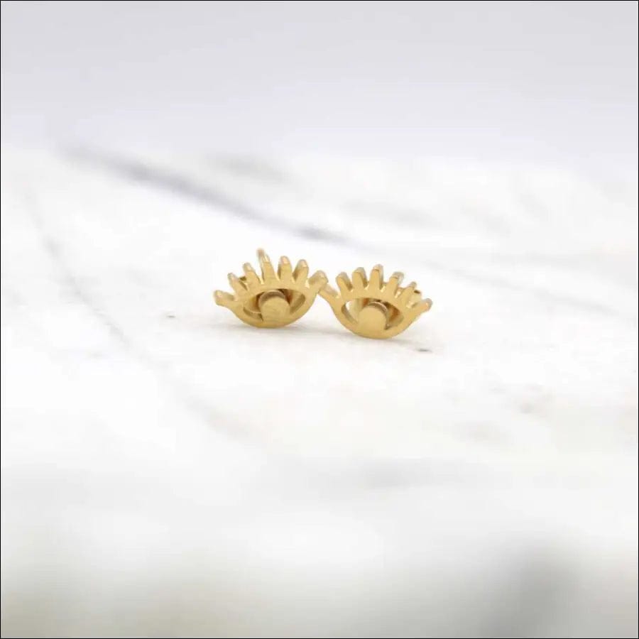 Petite Evil Eye Stud Earrings - Gold - 58633905-gold BROKER