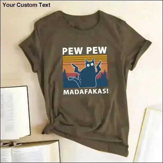 Pew-Pew Madafakas Short Sleeve T-Shirt - Army Green / 3XL -