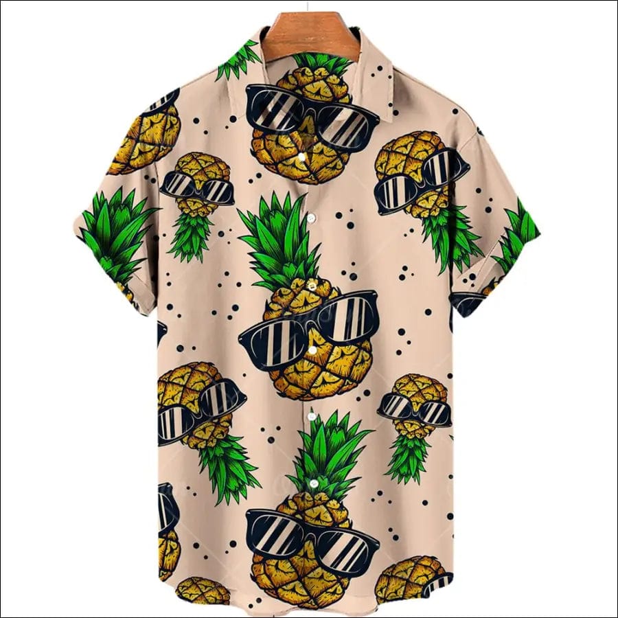 Pineapple Graphic Top Hawaiian Men’s Fruit Printed Short