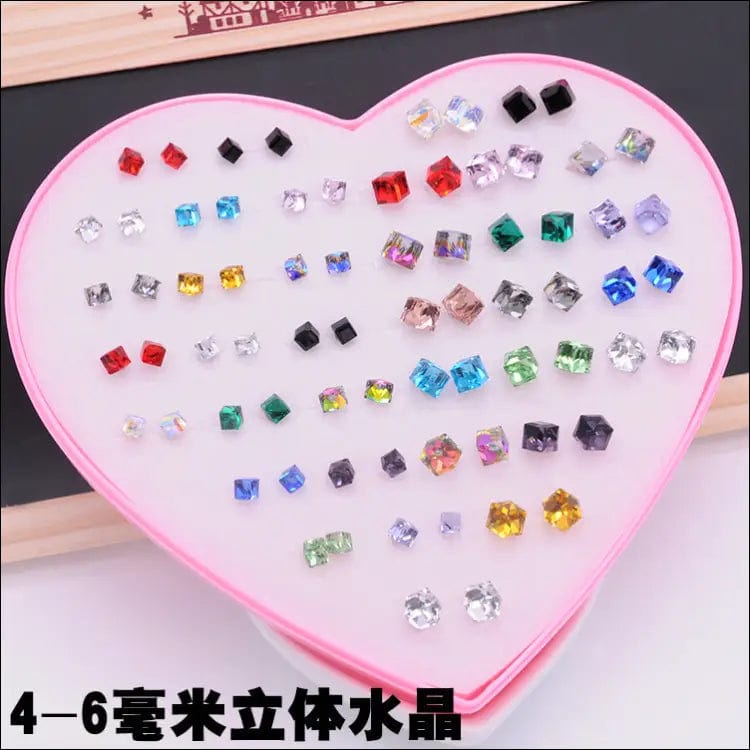 Plastic earrings simple Korean personality love set acrylic