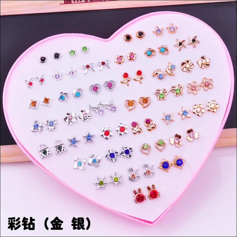 Plastic earrings simple Korean personality love set acrylic