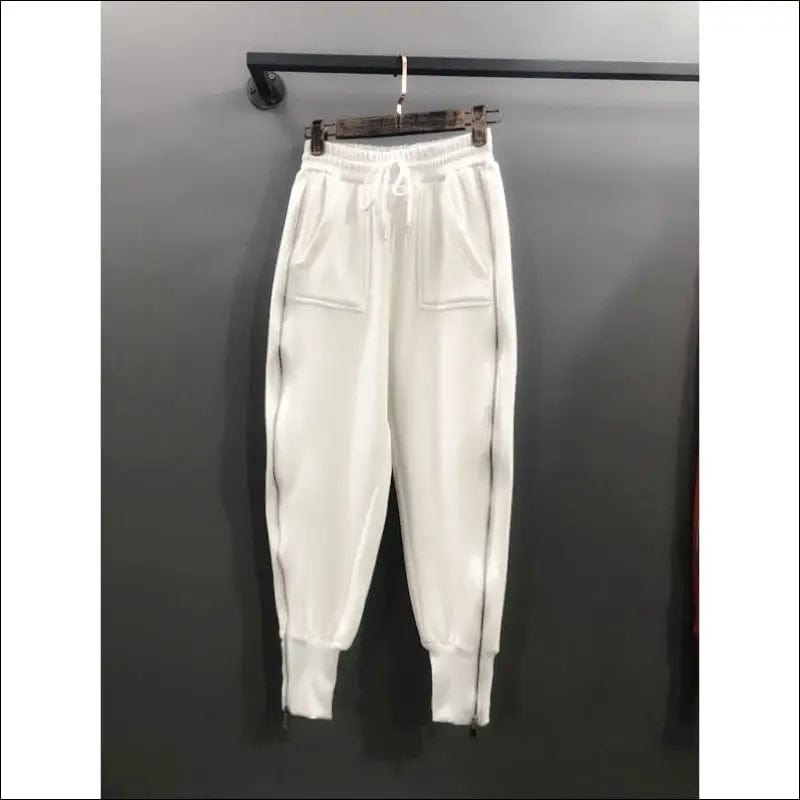 Plus Size Loose Harem Pants Zipper Sweatpants Casual Capri