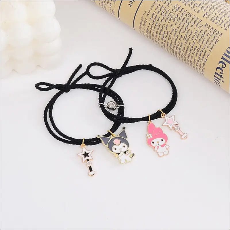 QiLuxy 2pcs\Set Cute Cartoon Couple Bracelet Magnet Ball