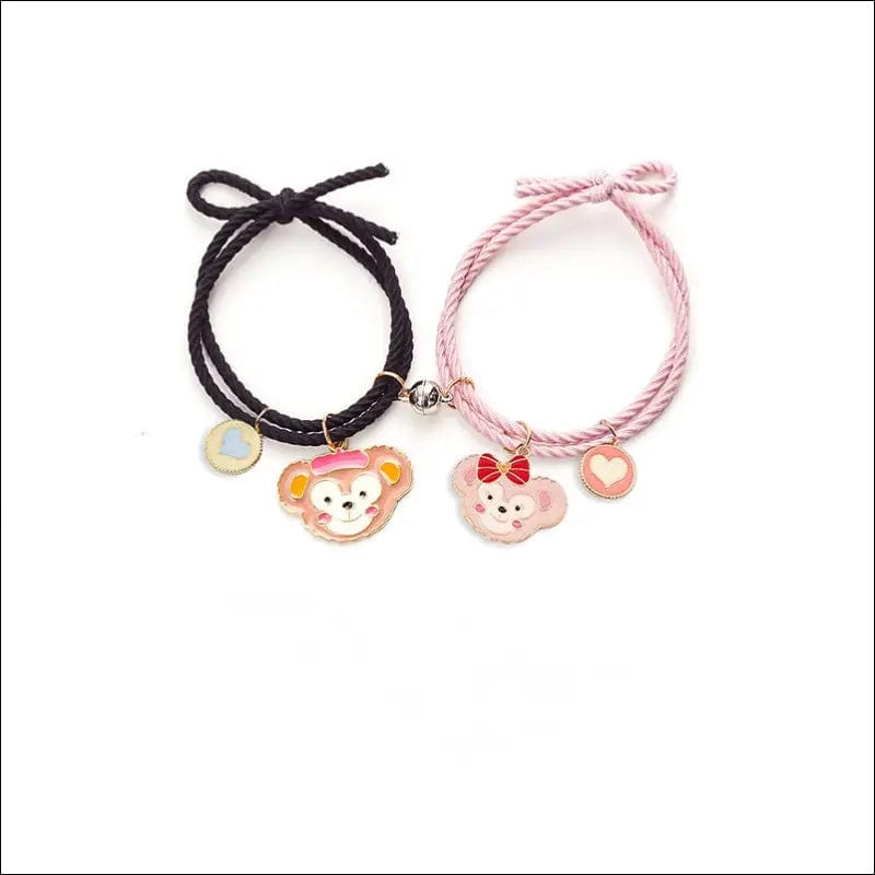 QiLuxy 2pcs\Set Cute Cartoon Couple Bracelet Magnet Ball