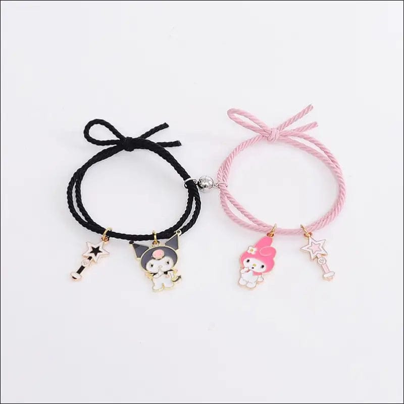 QiLuxy 2pcs\Set Cute Cartoon Couple Bracelet Magnet Ball