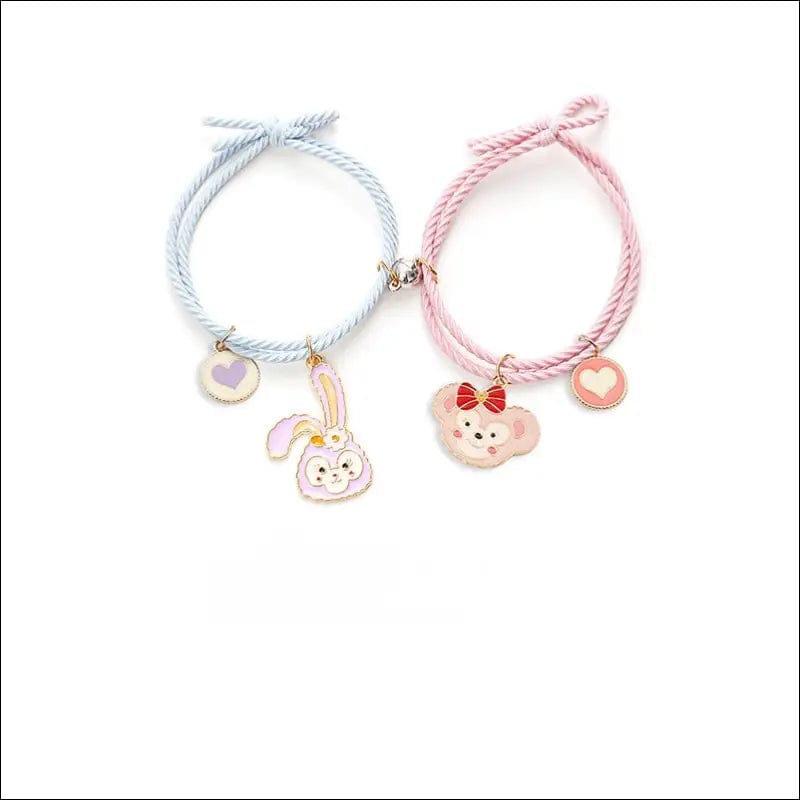 QiLuxy 2pcs\Set Cute Cartoon Couple Bracelet Magnet Ball