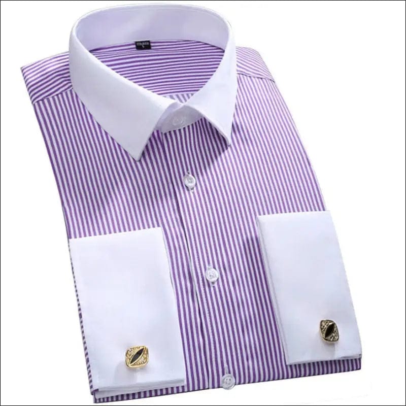 Quality & Gentle Formal Mens French Cuff Dress Shirt Men