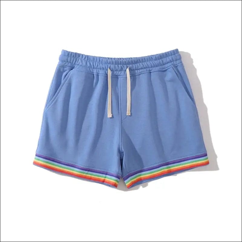Rainbow man home shorts fashion colorful - Blue / S -