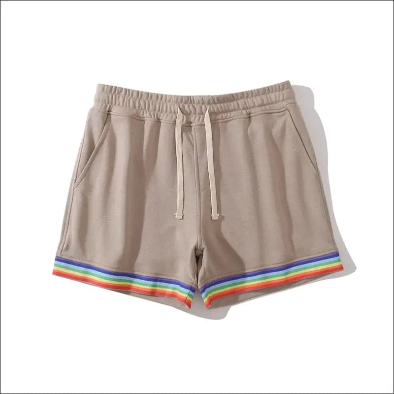 Rainbow man home shorts fashion colorful - Khaki / S -