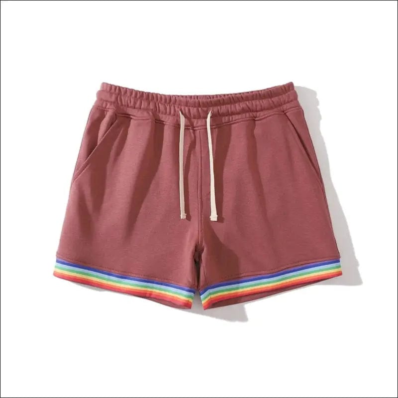 Rainbow man home shorts fashion colorful - Red / S -