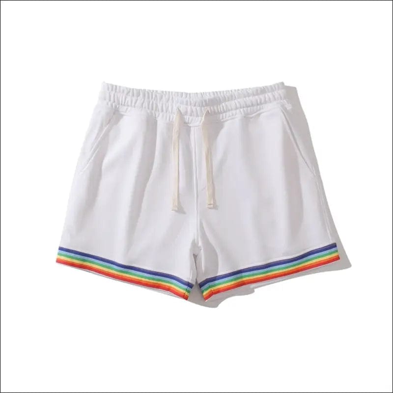 Rainbow man home shorts fashion colorful - White / S -