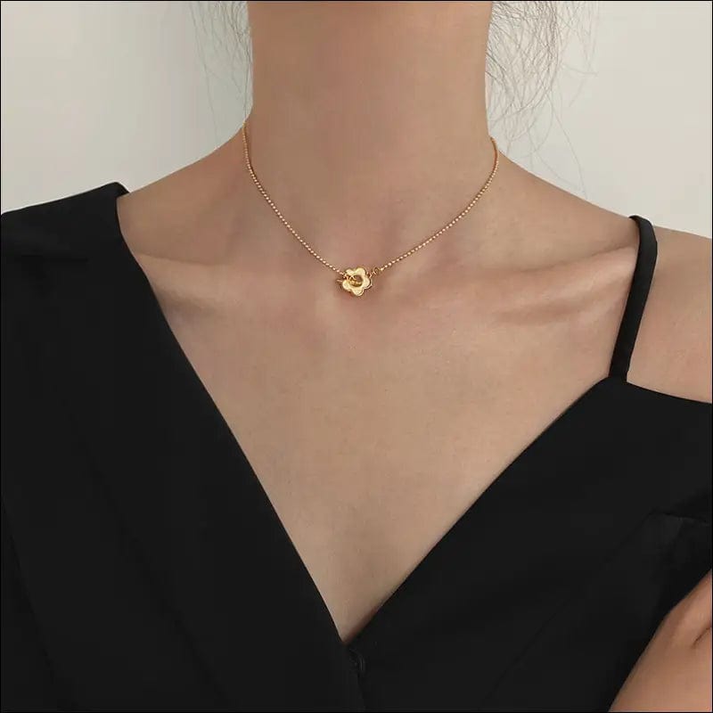 Real gold plated shell wings necklace female clavicle chain