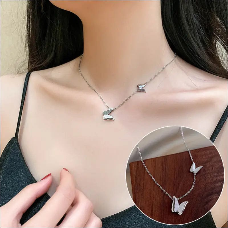 Real gold plated shell wings necklace female clavicle chain