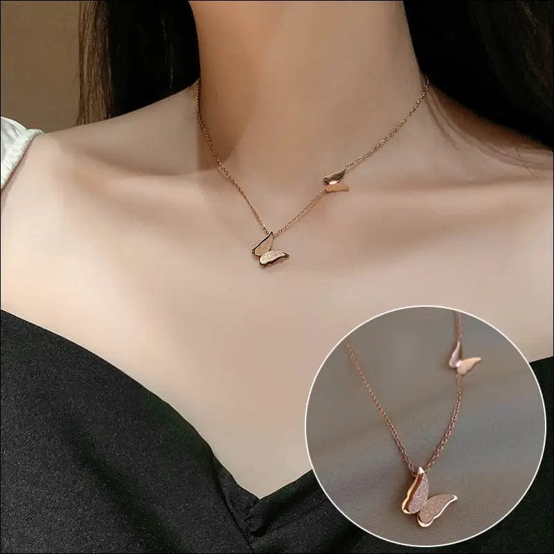 Real gold plated shell wings necklace female clavicle chain