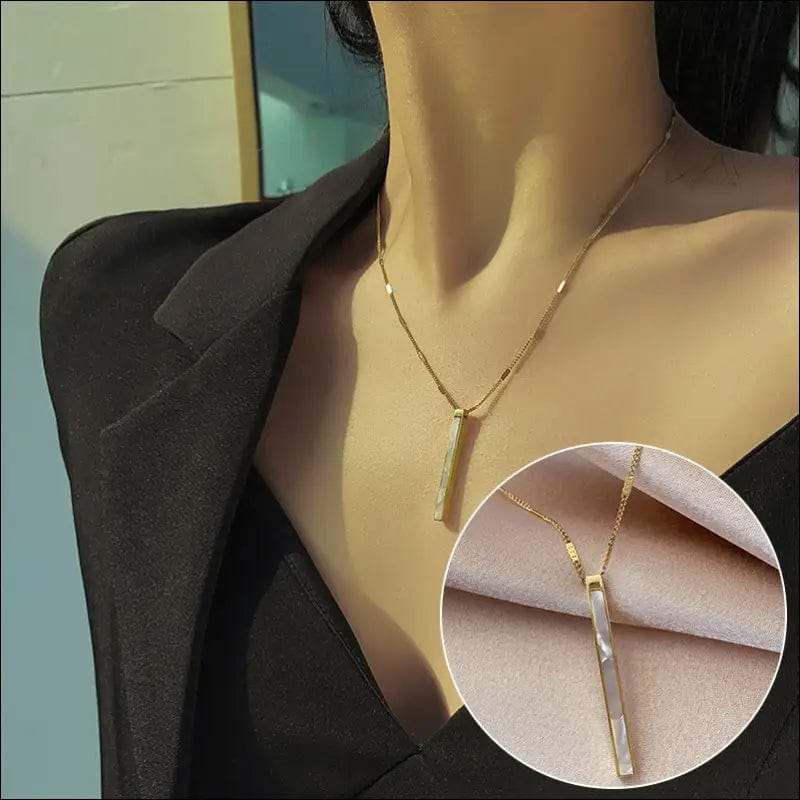 Real gold plated shell wings necklace female clavicle chain