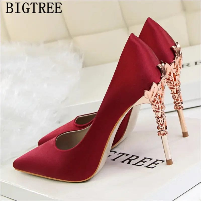 Red Heels Wedding Shoes Bride New Arrival 2021 Women High