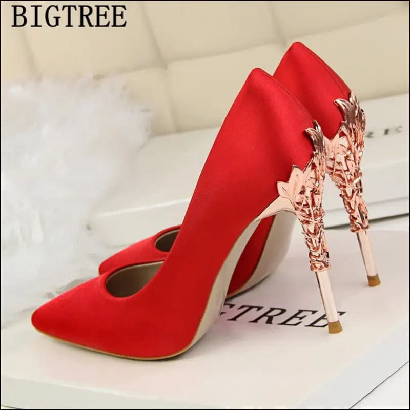 Red Heels Wedding Shoes Bride New Arrival 2021 Women High