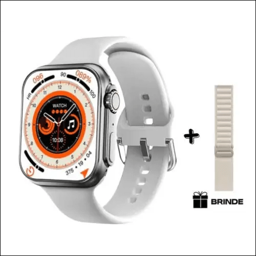 Relógio Smartwatch Ultra Serie 8 + Pulseira EXTRA - Branco -