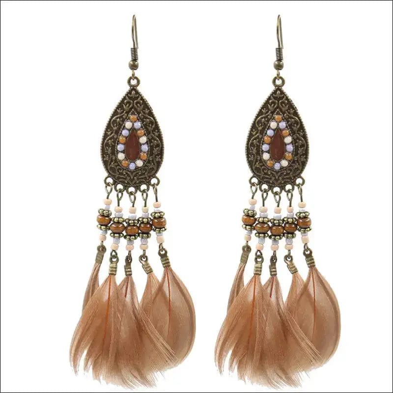 Retro fashion feather stream Supo earrings female handmade