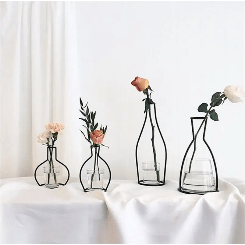 Retro Iron Line Table Flowers Vases Nordic Decoration Home