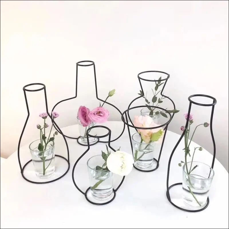 Retro Iron Line Table Flowers Vases Nordic Decoration Home