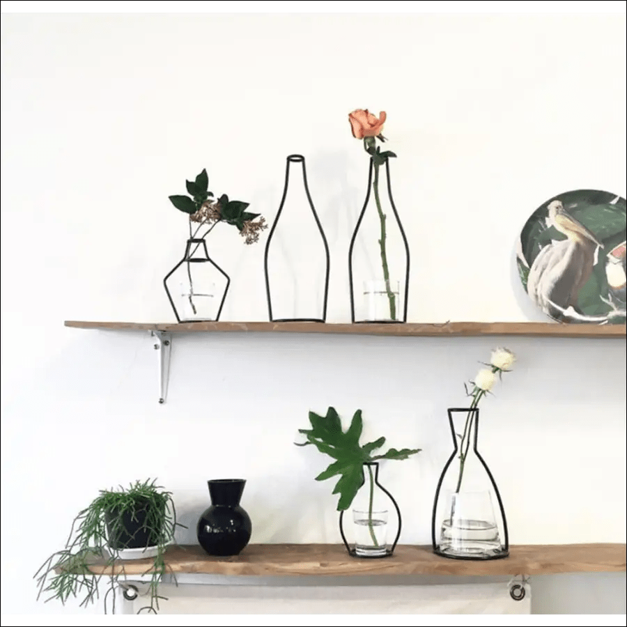 Retro Iron Line Table Flowers Vases Nordic Decoration Home
