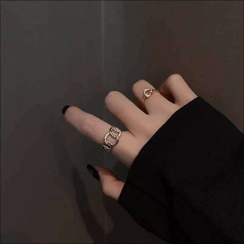 Retro metal cold air suits combination ring female INS tide