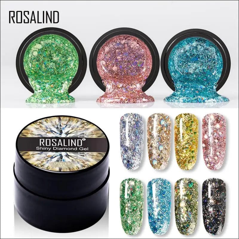 ROSALIND flash diamond nail polish sequins UV glue broken